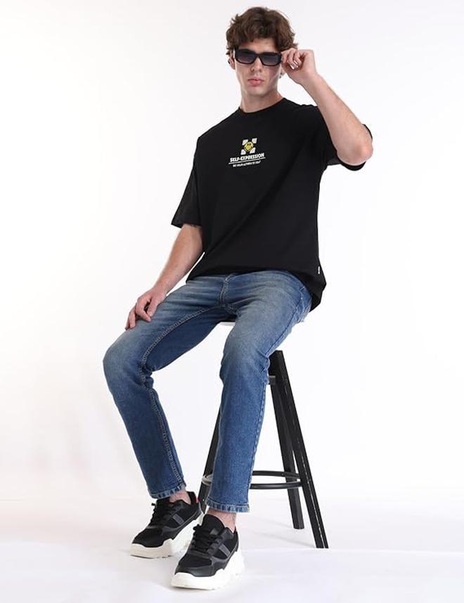 inkd Men's Regular Fit Jeans - Mid-Rise | Cotton Blend | Stretchable Fabric | Classic 5 Pocket Styling - Image 5